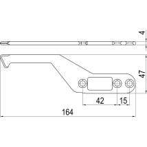 Abs - Imh Mitnehmerhaken Sf, 164 X 47 X 4 Mm, Universal, Din, Schwarz Verzinkt