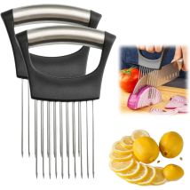 Soporte Para Cortador De Cebolla De Acero Inoxidable, Nuevo Soporte Para Cortar Cebolla, Cortador De Limones, Cortador De Verduras, Picador, Ayuda 