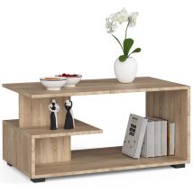 Abamihome - Mesa De Centro Akord Pin Roble Sonoma 90 Cm Frente En Color Roble Sonoma 90x51x45 Cm