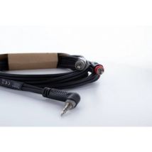 Cordial 14858 Jack / Rca Audio Adattatore A Y [1x Spina Jack Da 3.5 Mm - 2x Spina Rca] 1 M Nero Guaina In Pvc, Cavo Dop