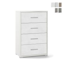 Sarmog - Como Cassettiera Ossido Bianco 4 Cassetti Da Ufficio Camera Documenti In Legno