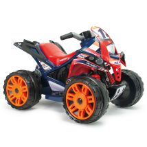 Quad Elettrico Per Bambini 12v The Beast Repsol Fino A 6 Km/h Rosso E Blu