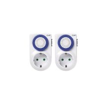 Pack de 2 programadores de riego mecánicos – Potencia máxima 3500W – Corriente máxima 16(2)A – Dimensiones reducidas