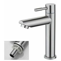 Grifo De Baño De Agua Fría, Solo Grifo De Lavabo, Superficie Cromada, Grifo De Lavabo De Cobre Duradero, Cartucho Aireador Extraíble, Fácil De Limpiar