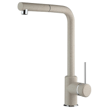 Piralla - Rubinetto Miscelatore Monoforo Per Lavello Cucina Serie Lione Con Canna Alta Orientabile E Doccia Monogetto Estraibile 0li20103a21 Granito 