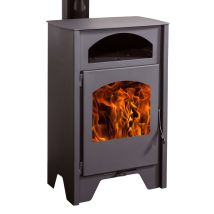 PANADERO Kaminofen Holzofen TOULOUSE – 7,4 kW – 91 % – A+ – 47 cm – Grau