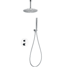 Set Doccia Incassato Con Termostato Modello Salerno Colore Grigio Finitura Cromata [ Imex