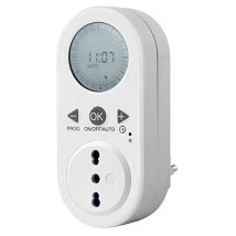 58106 Timer Programmatore Digitale Giornaliero Con Intervallo Programmazione, Bianco, Presa 10/16a - Electraline