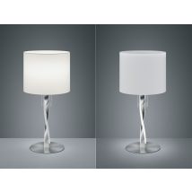 Led Tischlampe Mit Stoffschirm Weiß Und Beleuchtetem Gestell, Höhe 62cm