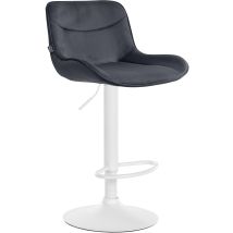 CLP Barhocker Vonore Samt schwarz weiß – 360° Drehfunktion – höhenverstellbar – 100% Polyester – max. Belastbarkeit 115 kg – Gewicht 7 kg