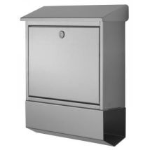Heibi Metall - Heibi Briefkasten Mit Zeitungsfach Edelstahl Geschliffen 40x12x45 Cm Din C4 Quer
