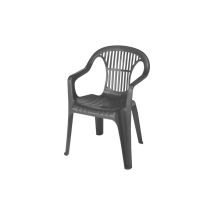 Sillón de jardín apilable de resina antracita – Polipropileno reciclado – Ideal para exteriores – Garden Life