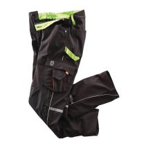 Terrax Workwear - Pantalon En Softshell Workwear Taille 48 Noir/limette 100 % Pes