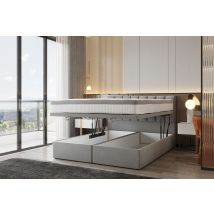 Trada - Bond Boxspringbett 200 X 200 Mit Bettkasten Mit Matratze Grau