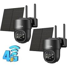 Xega 3g/4g Lte Überwachungskamera Solar Outdoor Mit Sim-karte 2k Hd 3mp Ptz Farb-/ir-nachtsicht 2-wege-audio Pir-erkennung (2-teilig)