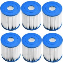 Lote De 6 Filtros De Repuesto Para Piscinas Intex, Modelos 28601/28602, Compatible Con El Conjunto Tipo H 29007e - Para Piscinas Desmontables.