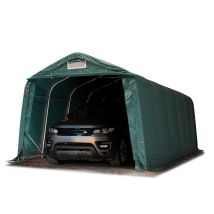 Toolport Carpa Garage 3,3x7,2 M Pvc 800 N De Alta Resistencia Garaje Portátil Cobertizo Compacto De Almacenamiento Refugio 100% Impermeable Verde