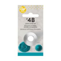 Wilton Beccucci In Acciaio Inox 4b Stella Aperta Cardato, Beccucci Sac A Poche, Piping Tip Riutilizzabile Per Decorare Torte, Cupcake, Biscotti, 