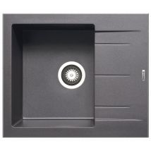 Pyramis Einbauspüle ALAZIA 59x50 1B 1D reversibel – Beckenmaße 340x420x205mm – Ausschnittmaß 570x480mm – Ventil Ø 92mm