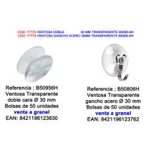Ventosa Doble Transparente 30 mm – Brinox – Accesorio para Fijar Objetos en Superficies Lisas