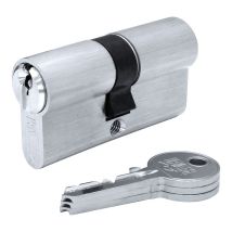 Cilindro F5s4040n Nichel 80mm (40+40mm) Camma Lunga 15mm. Con 3 Chiavi Dentate. Ifam