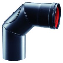 KASART Pelletbogen 10 cm 90° schwarzer Stahl ideal für Pelletheizungsanlagen hohe Temperaturbeständigkeit