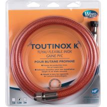 Wpro - Ersatzteil - Gasschlauch Tbe150 (flexibler Edelstahl, Pvc-ummantelung 1,5m) - -