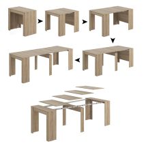 Konsolentisch Compton, Ausziehbarer Esstisch, Tisch Mit Mehrzweckverlängerungen, Die Auf Bis Zu 10 Sitzplätze Erweitert Werden Können, Cm 51/237x90h78