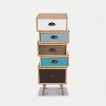 Cómoda De Madera Ahorraespacio Con 5 Cajones Colorado