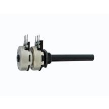 Potenciómetro estéreo lineal 100k – K100AS – Rango de resistencia: 100 Ω a 4.7 MΩ – Potencia de disipación: 0.4 W máx. – Tensión de funcionamiento: 