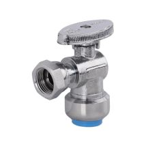 Rubinetto di arresto wc in ottone nichelato – Filettatura ingresso – 6 cm x 5.6 cm x 2.3 cm – TOUT PUSH