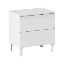 Comodino Da Camera Con Cassetti Bianco Lucido 50x49x34 Cm