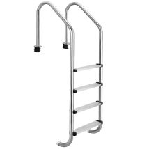 Échelle De Piscine Enterrée Inox 304 – 4 Marches Antidérapantes – 175 Kg – Mains Courantes Ergonomiques – Facile À Installer