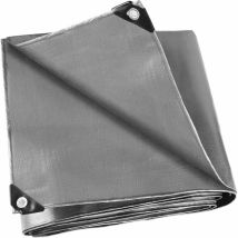 Bâche De Protection, Bâche En Polyéthylène 2x2 M, Grise Avec Œillets, Bâche De Protection Imperméable Et Résistante Aux Intempéries Pour Meubles De 