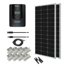 200w 12v Pannello Monocristallino Starter 40a Rover Mppt Controller/montaggio Z Staffe/vassoio Cavo/kit Adattatore, Ricarica Solare Rv, Barche, 