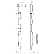 Cerrojo Vachette Crémone 332 Superficie Compatible Llave Cuadrada