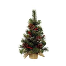 Mini Tabletop Ipswich Christmas Tree With Frosted Berries & Pinecones - 75cm