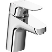 Grifo de lavabo Okyris – cromo – Acabado metálico – Altura 20cm – Diseño moderno y funcional