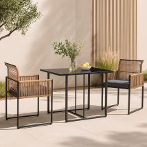 Casa.pro - Gartenmöbelset Accadia 3-tlg. Schwarz/braun [ ]