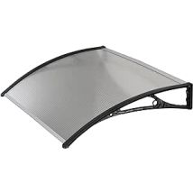 Garten Freund Vordach ABS D. 70 L. 100 – Schwarzer Träger – Polycarbonat-Wabenabdeckung