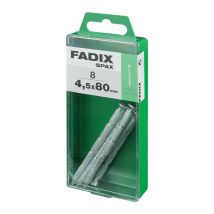 Fadix - Caja M 8 Unidades Clavo Cabeza Plana Estriado Acero 4,5x80mm