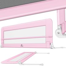 Kesser – Barandilla de cama para niños – Rosa – 180 cm – Marco de metal, poliéster – Seguridad garantizada