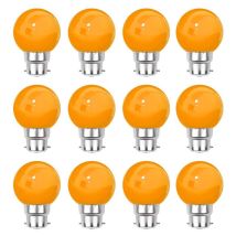 Lot De 12 Ampoules Led Orange B22 Incassables - Guirlandes Guinguette - Culot Baïonnette