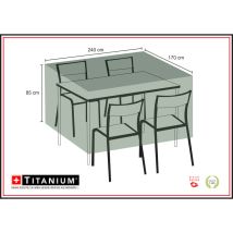 Copertura Titanium Per Tavolo Rettangolare E Sedie 240 X 170 X 85 Cm