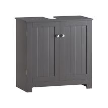 Bzr18-dg Waschbeckenunterschrank Badschrank Waschtisch Unterschrank Badmöbel Dunkelgrau Bht Ca: 60x60x30cm - Sobuy