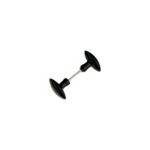 Botón Doble De Oliva De Aluminio Negro - Alpertec
