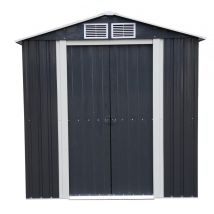 Casetta Da Giardino In Metallo 195x131 Cm – Capanno Con Superficie 2,55 M² – Tetto Due Falde – Doppia Porta 75 Cm – Am2013.2 Foresta