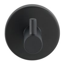 Gancio Da Muro Portasciugamani Uno Bosio Nero, Gancio Da Parete Porta Cappotto, Acciaio Inox, Ø 5,5x5,5 Cm, Nero Opaco - Wenko