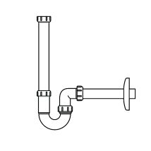 Laufen – Il Bagno Alessi One Siphon DN32 – Weiß – verlängertes Ablaufrohr