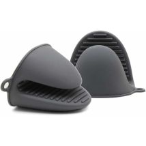 Oven Glove Thicken Silicone Pot Holder Mini Oven Mitt Heat Resistant Pinch Covers For Baking, Cooking, Bbq Grilling (grey)